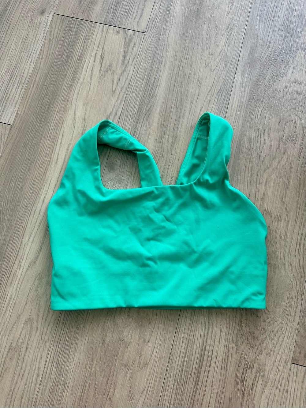 Solid Green Athletic Crop Tank Top